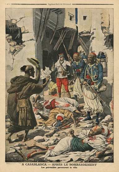 Casablanca after the bombing, illustration from ''Le Petit Journal'', supplement illustre, 25th Augu van French School