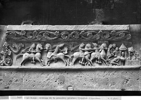 Cathedral of St. Peter in Angouleme, lintel detail on the west facade depicting scenes inspired by ' van French School