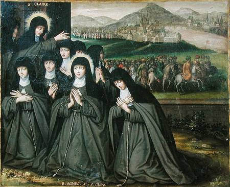 St. Claire with her Sister, Agnes and Nuns van French School