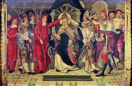 Coronation of Pope Celestine V (c.1215-96) van French School