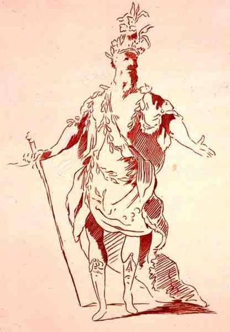 Costume design for a River God, from the Menus Plaisirs Collection, facsimile by A. Guillaumot Fils van French School