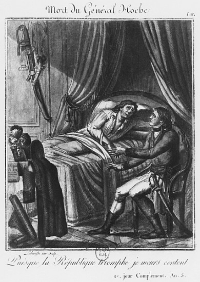 Death of General Louis Lazare Hoche on 19th September 1797; engraved by Labrousse (18th century) van French School
