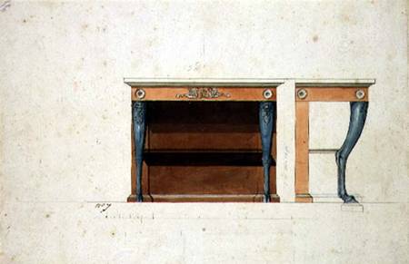 Design for a Directoire console table van French School