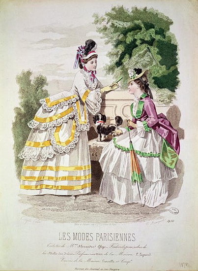 Female fashions, from ''Les Modes Parisiennes'' 1870 van French School