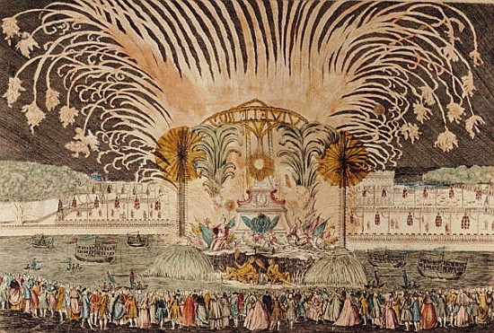 Firework Display in the Place Louis XV on the Occasion of the Dedication of the Equestrian Statue of van French School