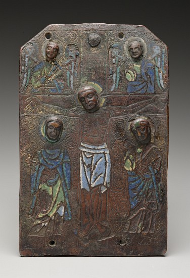 Fragment of a plaque from a reliquary chasse depicting the crucifixion, 1175/1200 van French School