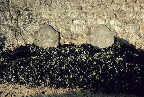 Graves of Vincent (1853-90) and Theo (1857-91) van Gogh (stone) van French School