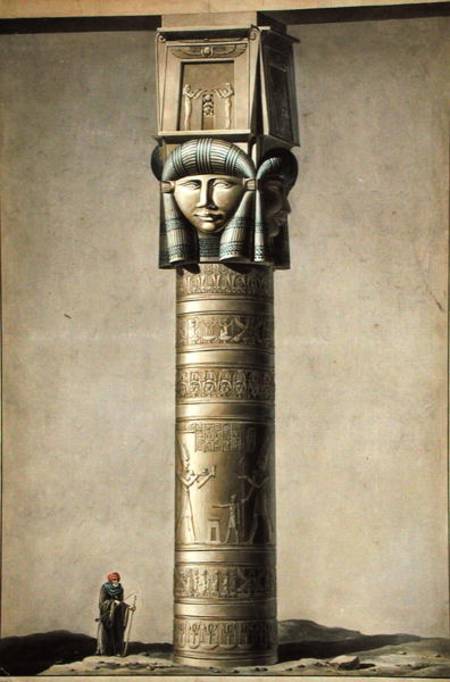 A Hathor headed pillar at Dendarah van French School