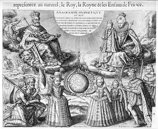 Henri IV (1553-1610) with his Family van French School