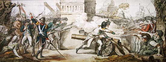 Heroic death of Desilles in his attempt to stop the battle during the Mutiny of Nancy 31 August 1790 van French School