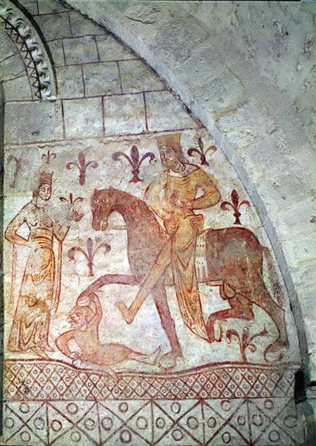 Hugues IX (c.1163-1219) Lusignan defeating Nur al-Din (1116-74) in Syria van French School