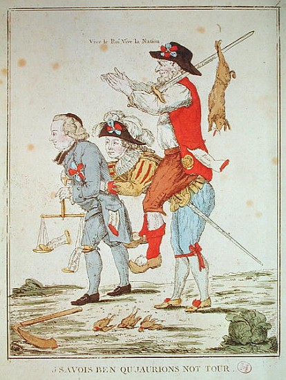''Je Savais Bien Que Nous Aurions Notre Tour'', caricature depicting the Three Orders van French School