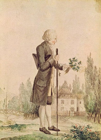 Jean-Jacques Rousseau (1712-78) Gathering Herbs at Ermenonville van French School