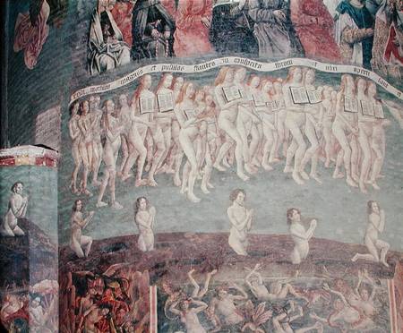 The Last Judgement: The resurrected carrying the book of their life around their necks  (detail) van French School