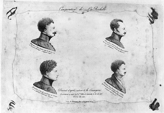 La Rochelle plot, portraits of the four sergeants, after 1822 van French School
