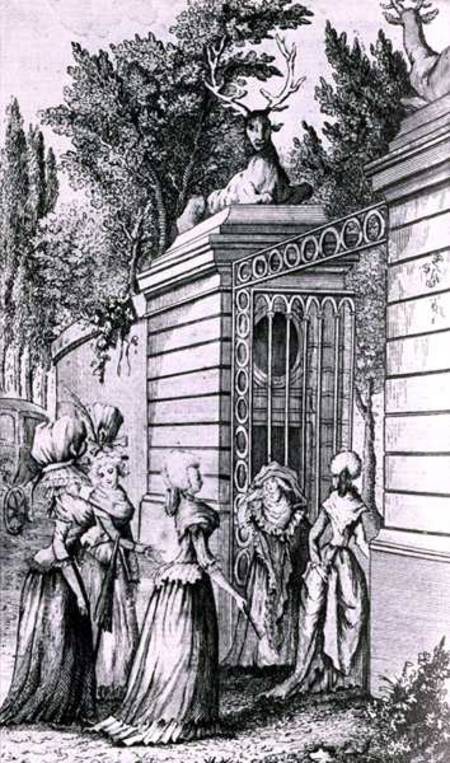 Le Parc aux Cerfs, the Gateway to the 'Royal Haven' of Louis XV (1710-74) van French School