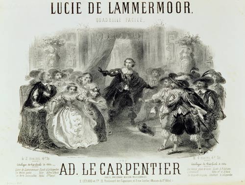 'Lucia de Lamermoor' the opera by Domenico G M Donizetti (1797-1848) van French School