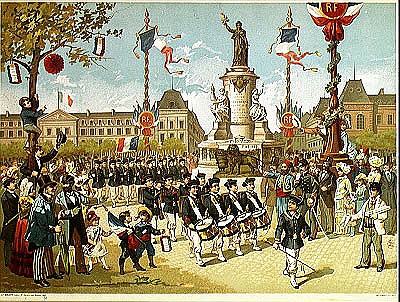 March-Past in the Place de la Republique, 14th July 1880 van French School