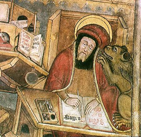 St. Mark writing his gospel, detail from the crypt van French School