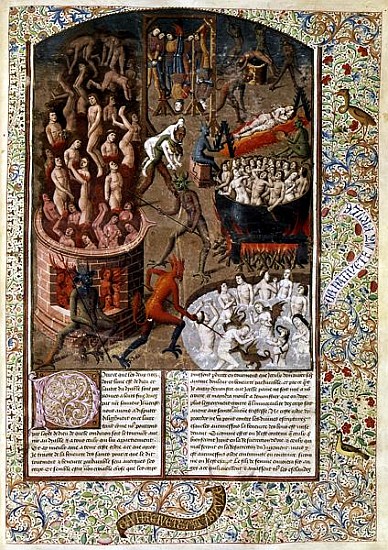 Ms 246 f.383r Hell, from the French translation of ''De Civitate Dei'' by St. Augustine of Hippo (35 van French School