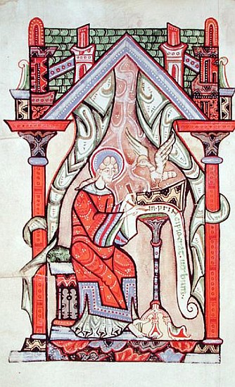 Ms 75 fol.63v St. John the Evangelist, from the Gospels according to St. Matthew and St. John, from  van French School