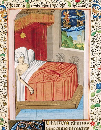Ms H 7 fol.76r The Vision of Ezekiel, from the Bible of Jean XXII van French School