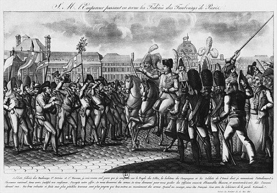 Napoleon I reviewing the Federes of the Parisian suburbs at the Tuileries, illustration from ''Le Mo van French School