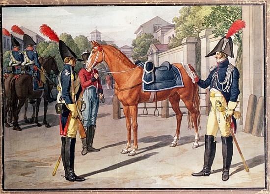 Officer and Guard of the Royal Guard in 1826 van French School