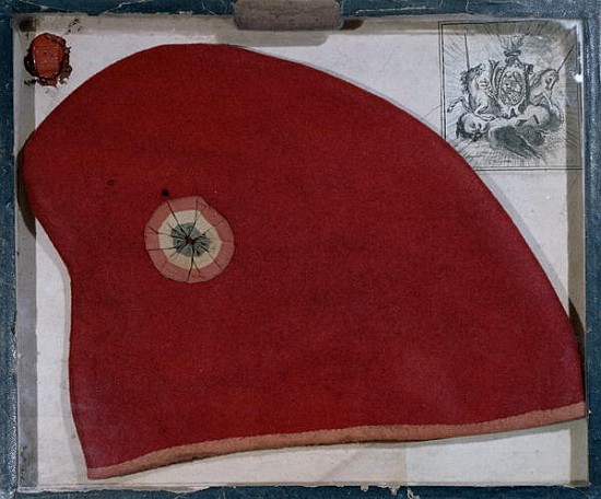 Phrygian Cap with a red, white and blue cockade from the period of the French Revolution (felt) van French School