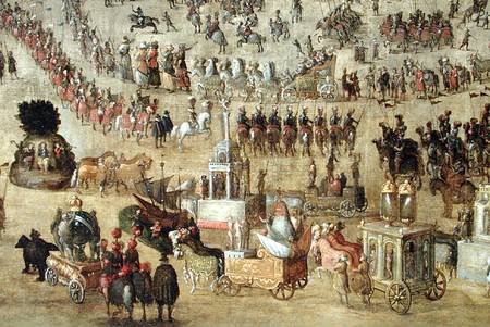 The Place Royale and the Carrousel in 1612  (detail of 161010) van French School