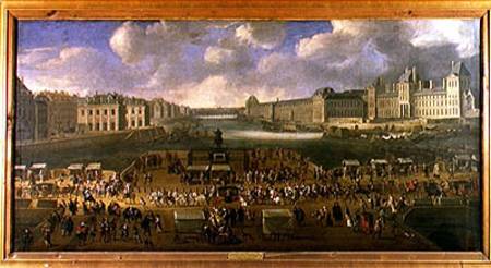 The Pont-Neuf with a procession van French School