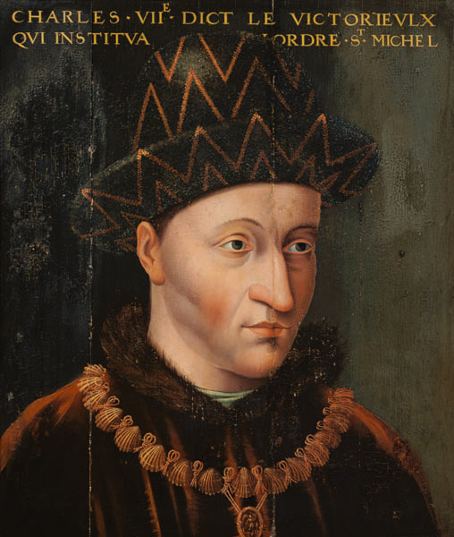 Portrait of Charles VII (1403-61) van French School