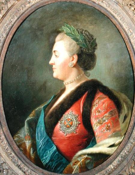 Portrait of Catherine II (1729-1796) of Russia van French School