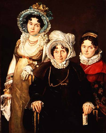 Portrait of Madame de Tangry and her Daughters van French School