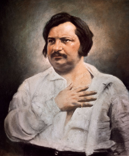 Portrait of Honore de Balzac (1799-1850) after a daguerreotype van French School