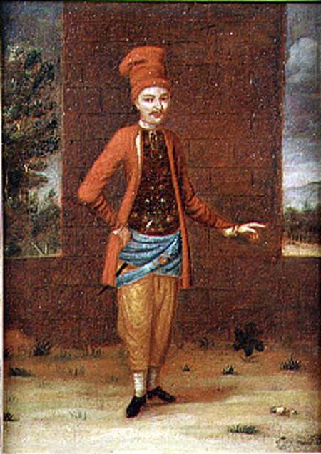Portrait of a Turkish man (for pair see 72903) van French School