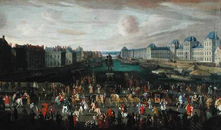 Procession of Louis XIV (1638-1715) Across the Pont-Neuf van French School