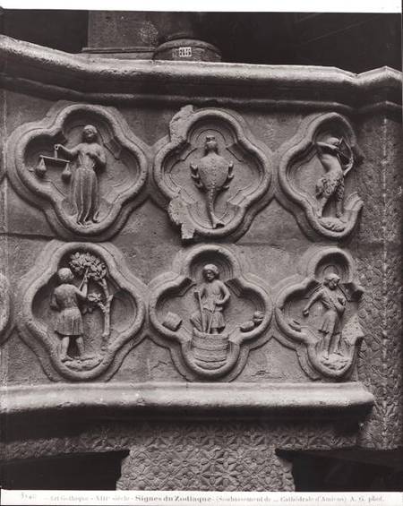 Quatrefoils with the Signs of the Zodiac and the Labours of the Year, from the Cathedral of Notre-Da van French School