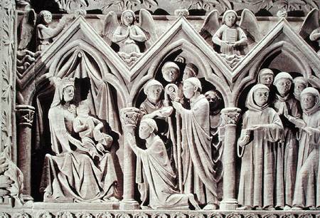 Relief depicting the Presentation of the Monks to the Virgin by St. Etienne of Aubazine, from the To van French School
