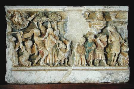 Relief depicting Scenes from the Passion of Christ: The Arrest and the Flagellation van French School