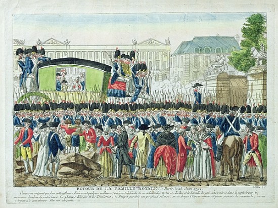 Return of the French Royal Family to Paris on the 25th June 1791 van French School