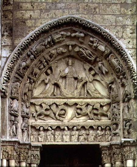 The Royal Portal, north door, tympanum depicting the Ascension van French School
