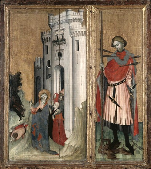 St. Andrew Chasing Demons from the Town of Nicaea and St. Sebastian, right hand panel of the Thouzon van French School