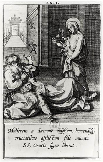 St. Catherine Exorcising a Demon from a Possessed Woman van French School