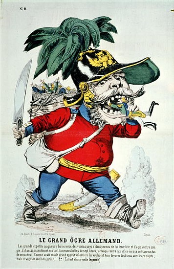 The Giant German Ogre, caricature of Otto von Bismarck (1815-98) van French School