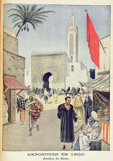 The Moroccan Pavilion at the Universal Exhibition of 1900, Paris, illustration from ''Le Petit Journ van French School
