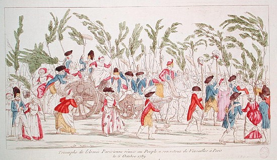 The Triumphant Parisian Army Returning to Paris from Versailles, 6th October 1789 van French School