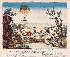 Appearance of the Hot-Air Balloon of Jean Pierre Blanchard (1753-1809) between Calais and Boulogne