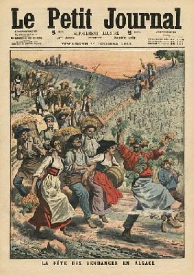 Celebrating the wine harvest in Alsace, illustration from ''Le Petit Journal'', supplement illustre,