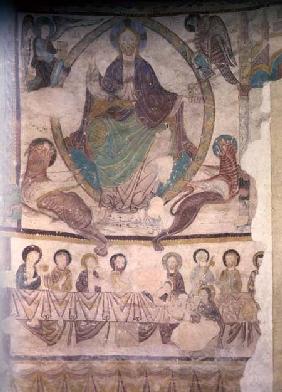 Christ in Majesty with Four Evangelical Symbols and the Last Supper